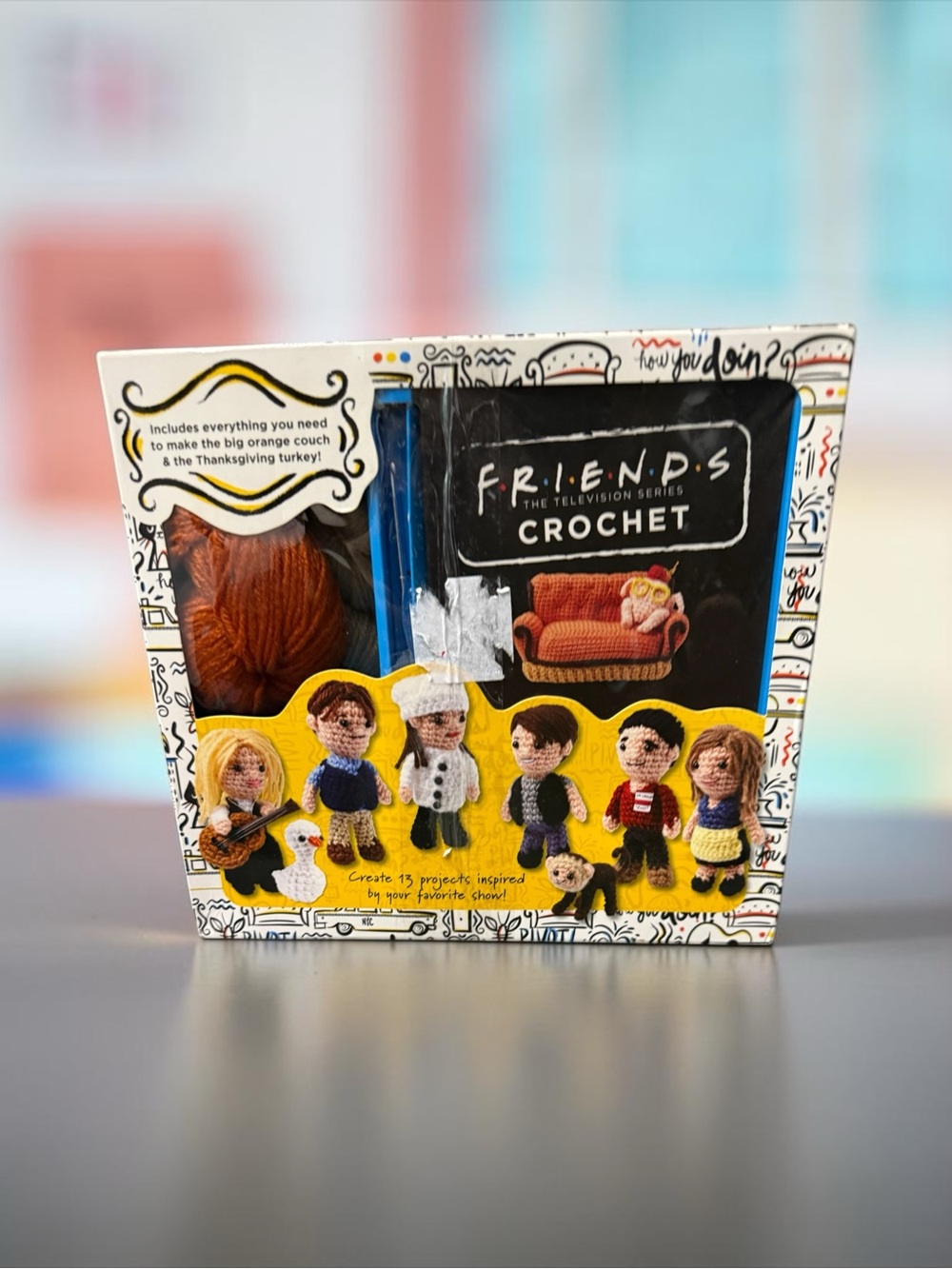FRIENDS Crochet Kit with Orange Yarn and Multicolor Accents